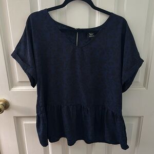 Bobeau Floral Peplum Top